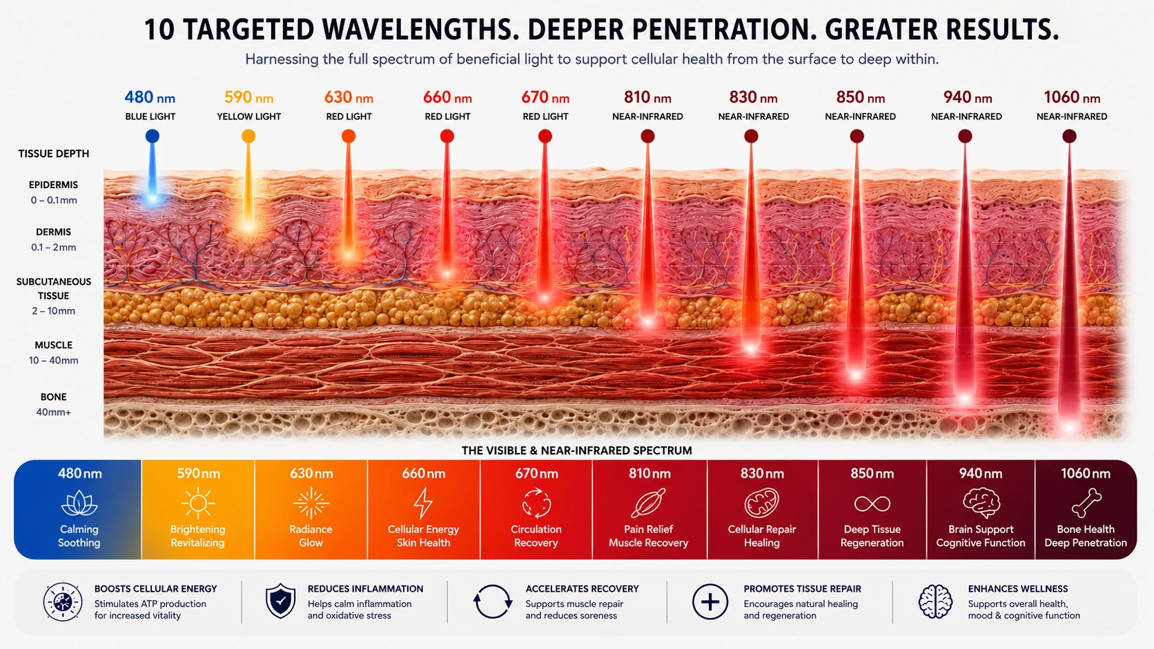 10 targeted wavelengths